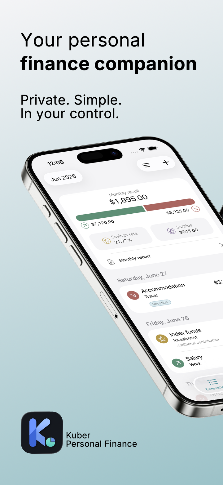 Kuber monthly overview in light mode